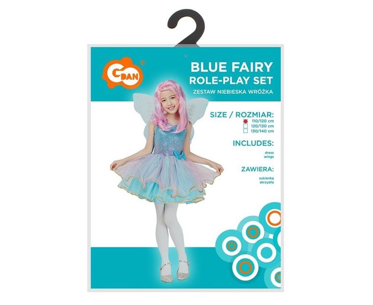 GoDan, Niebieska Wróżka, strój dla dzieci, rozmiar 110/120 cm