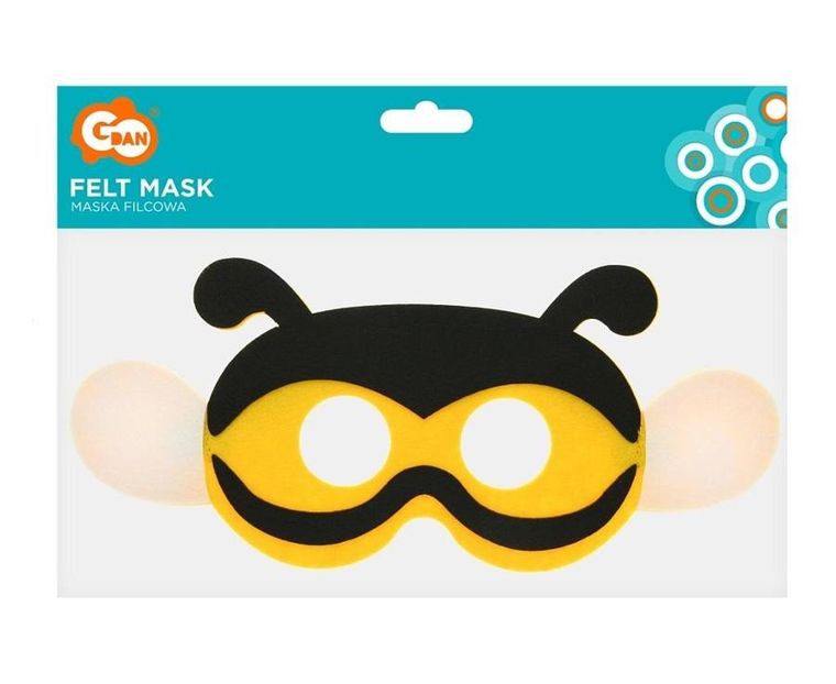 GoDan, ozdoba karnawałowa, maska filc, pszczółka