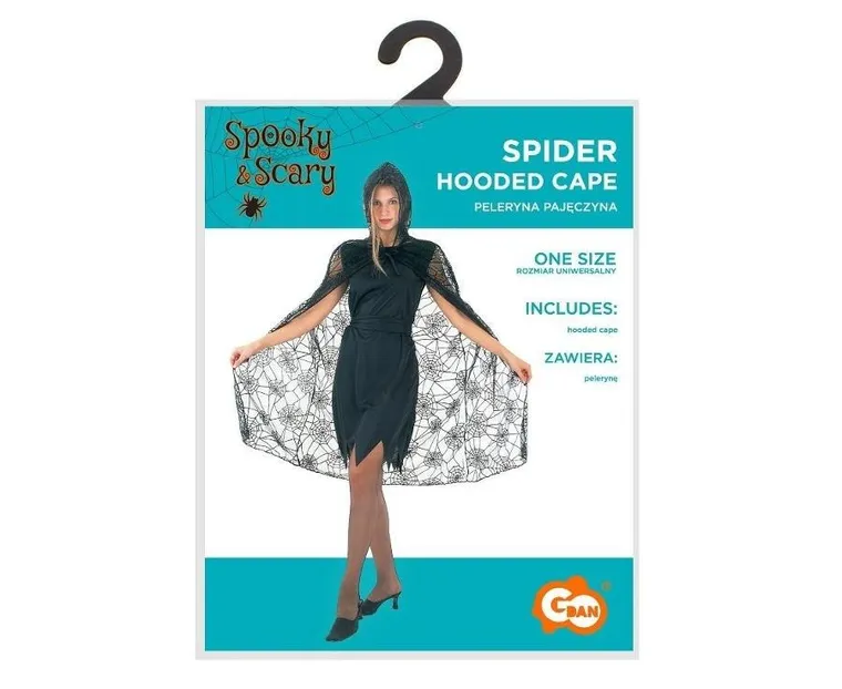 GoDan, peleryna z kapturem dla dorosłych, Pajęczyna, rozmiar uniwersalny