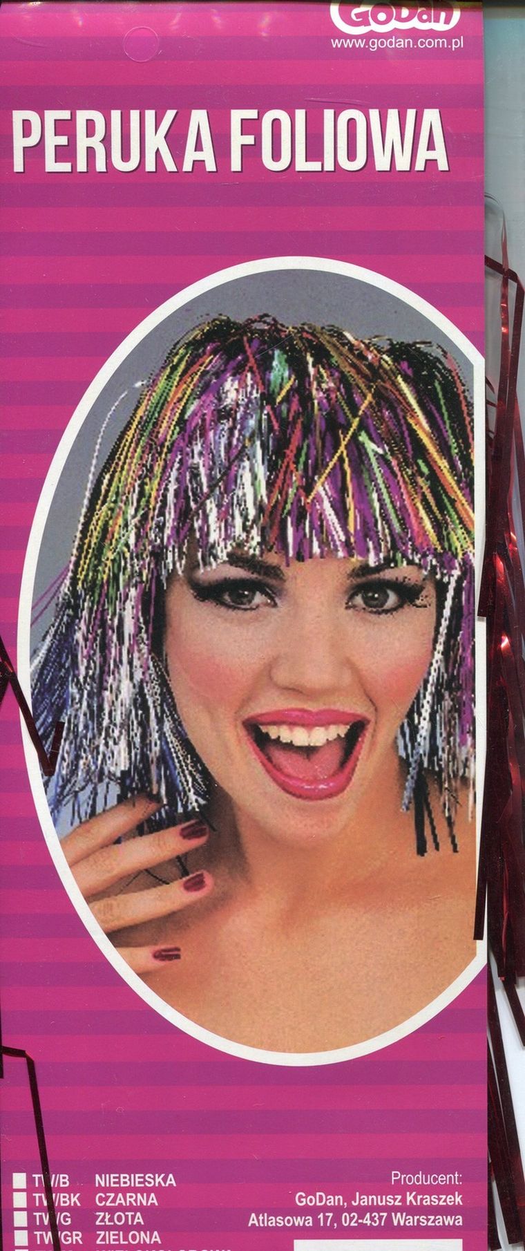 GoDan, peruka foliowa, czerwona