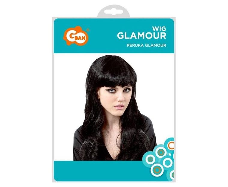 GoDan, peruka glamour, długie czarne włosy