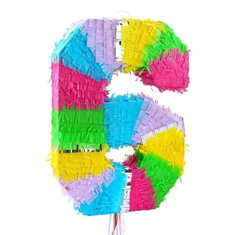 GoDan, piniata, cyfra 6, pastelowa, 50-35-7,5 cm