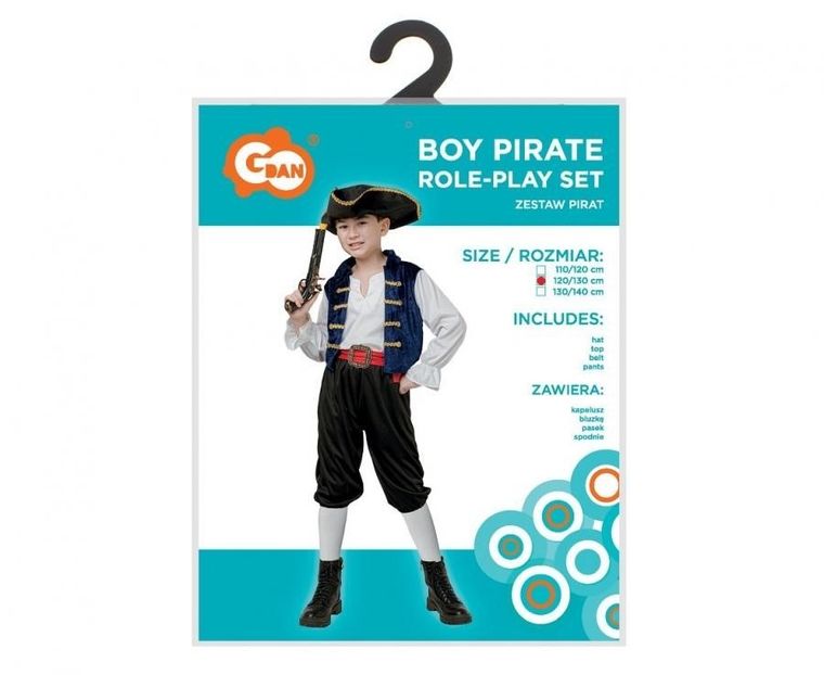 Godan, Pirat, strój dla dzieci, rozmiar 120-130 cm
