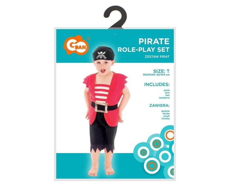 GoDan, Pirat, strój dla dzieci, rozmiar 92/104 cm