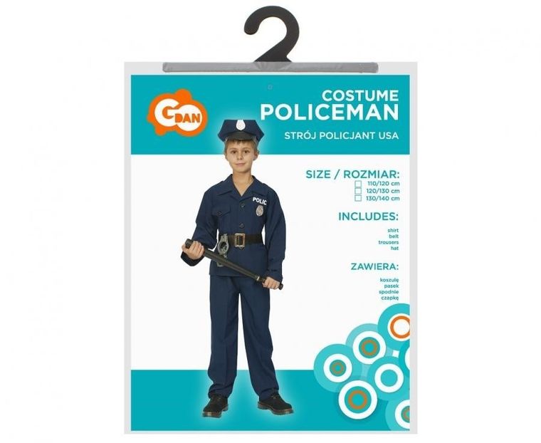 Godan, Policjant USA, strój dla dzieci, rozmiar 120-130 cm