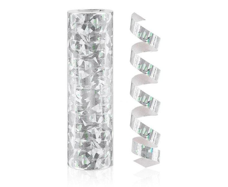 GoDan, serpentyna holograficzna, srebrna, 4m