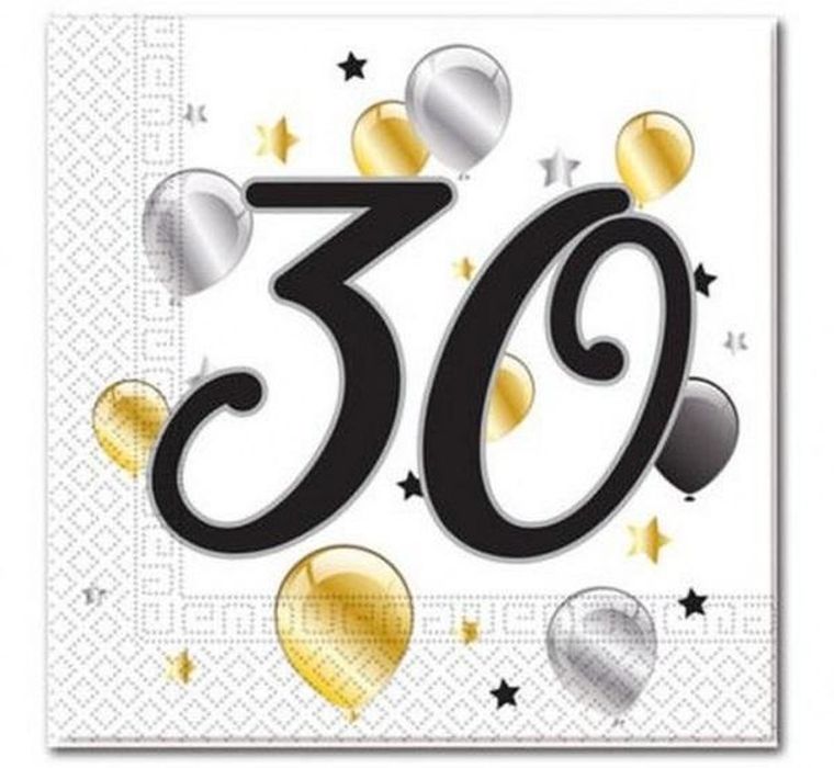 Godan, serwetka papierowa, 2-warstwowa, 30 urodziny