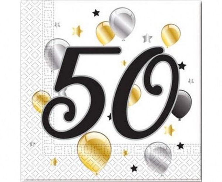 GoDan, serwetki, 50 Urodziny, Balloons, 33-33 cm, 20 szt.
