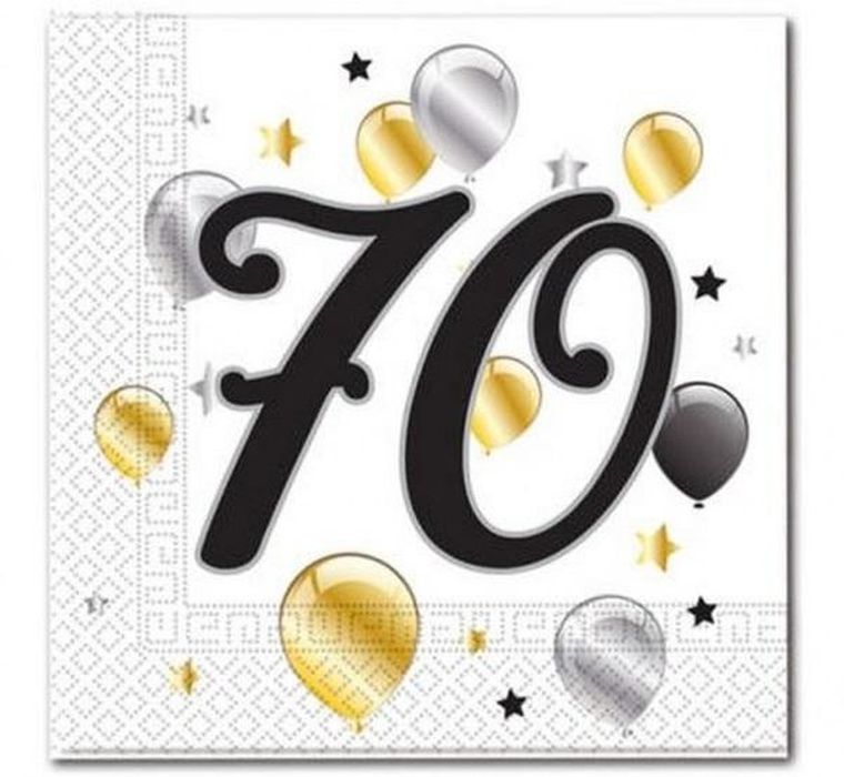 GoDan, serwetki, 70 Urodziny, Balloons, 33-33 cm, 20 szt.