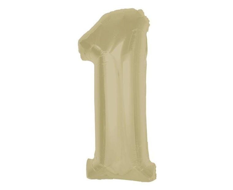 Godan, Smart, balon foliowy, cyfra 1 matowa latte, 92 cm