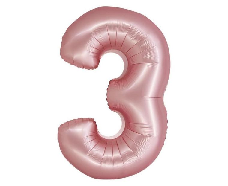Godan, Smart, balon foliowy, cyfra 3 j. różowa matowa, 76 cm