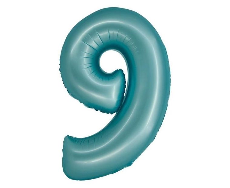 Godan, Smart, balon foliowy, cyfra 9 niebieski matowy, 76 cm
