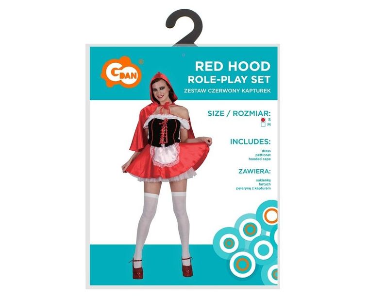 GoDan, strój dla dorosłych, Czerwony Kapturek, rozmiar S