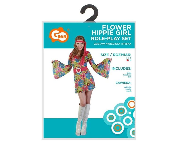 GoDan, strój dla dorosłych, Kwiecista Hipiska, rozmiar M