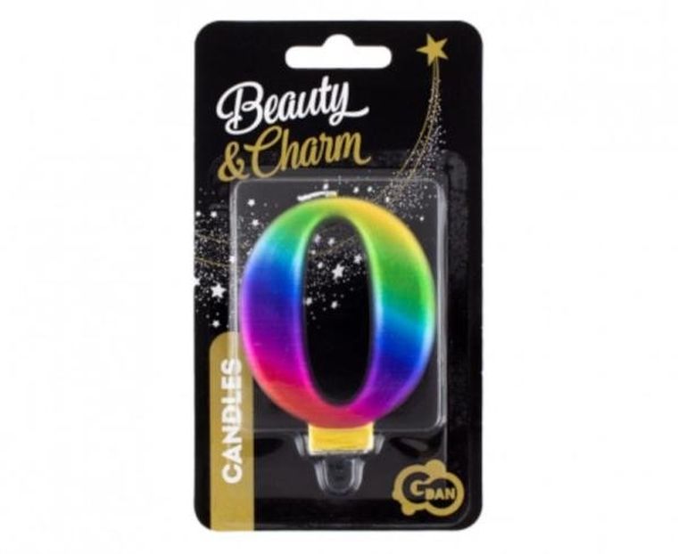 GoDan, świeczka cyferka 0, galaxy, 8 cm