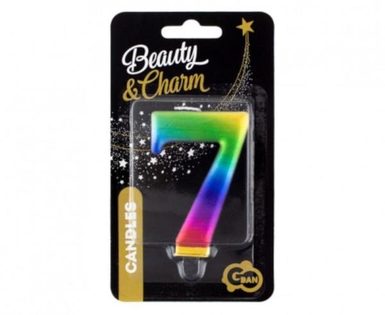 GoDan, świeczka cyferka 7, galaxy, 8 cm