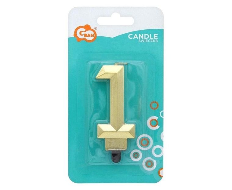 Godan, świeczka cyfra 1, Diament, 7.6 cm