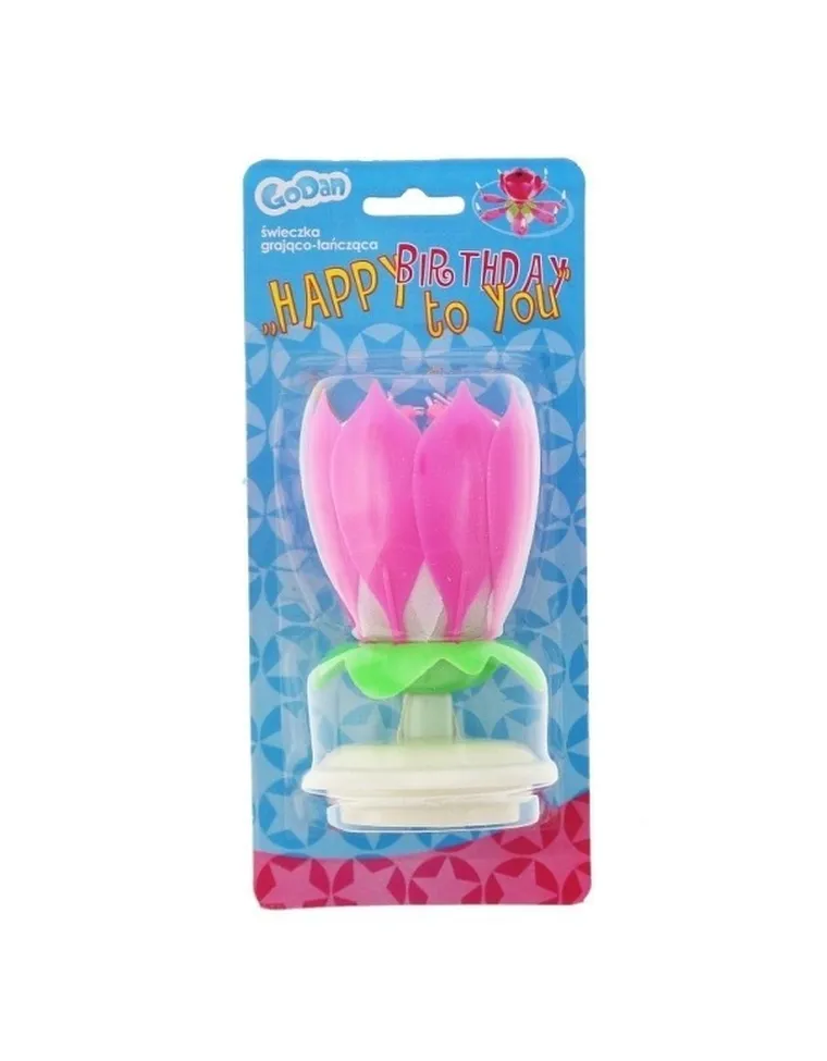 GoDan, świeczka grająco-tańcząca, różowa
