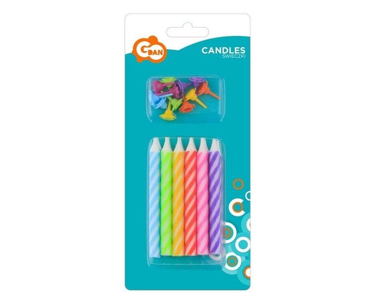 Godan, świeczki urodzinowe, 8 cm, 12 szt.