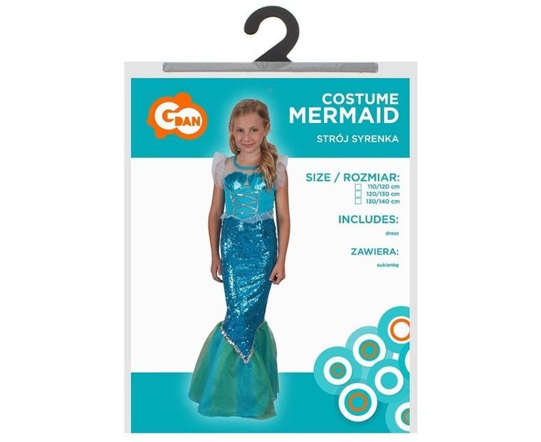 GoDan, Syrenka, strój dla dzieci, rozmiar 110/120 cm