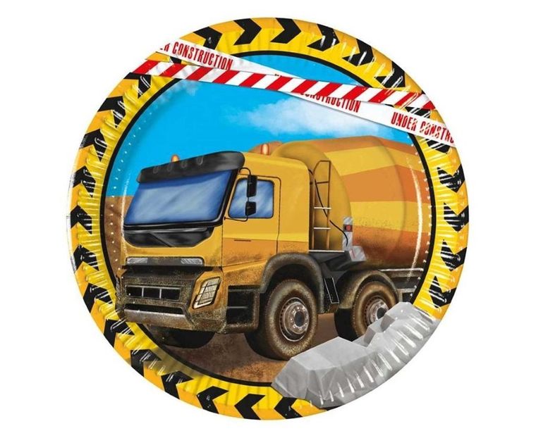 GoDan, talerzyki papierowe, Construction, 20 cm, 8 szt.