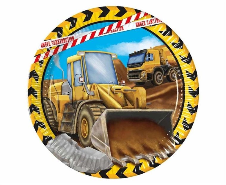 GoDan, talerzyki papierowe, Construction, 23 cm, 8 szt.