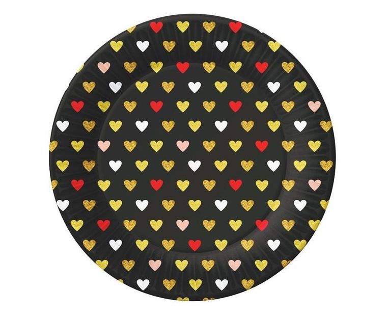 Godan, talerzyki papierowe, czarne, 18 cm, 6 szt.