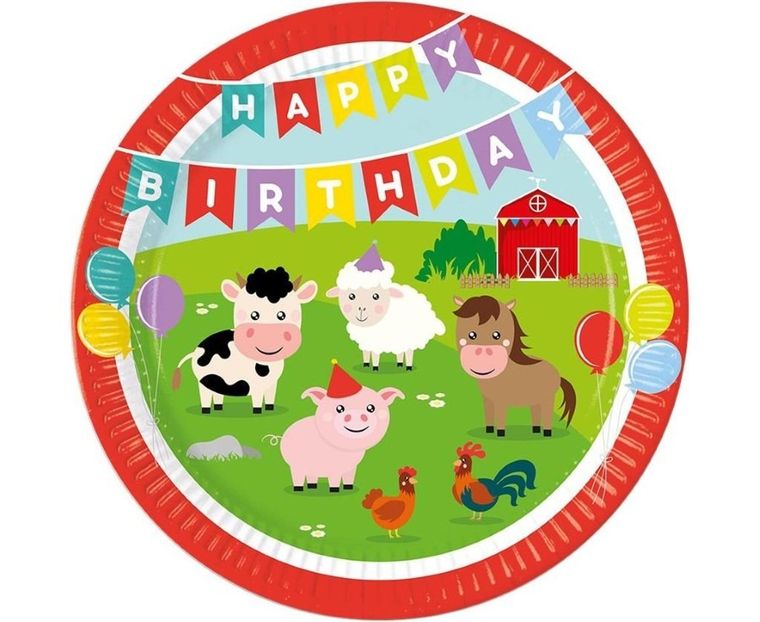 GoDan, talerzyki papierowe, Farm, 23 cm, 8 szt.