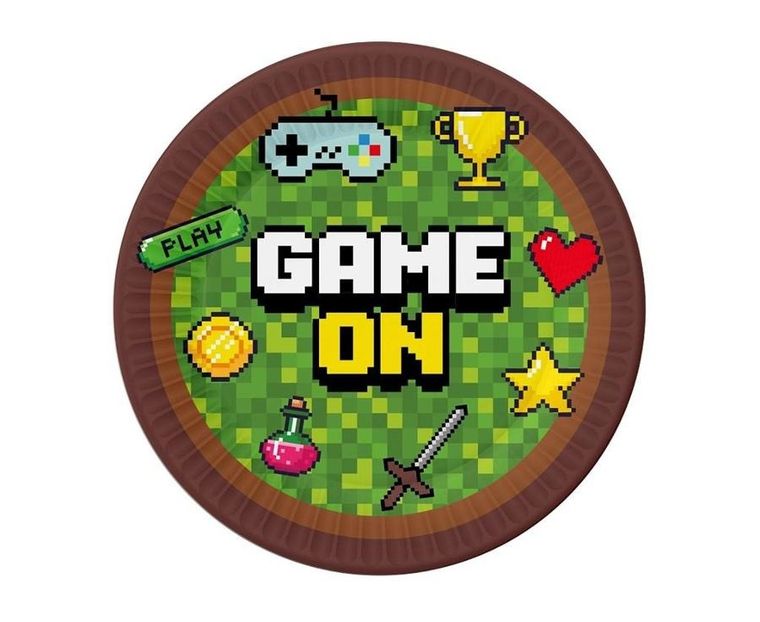 GoDan, talerzyki papierowe, Game On, 18 cm, 6 szt.