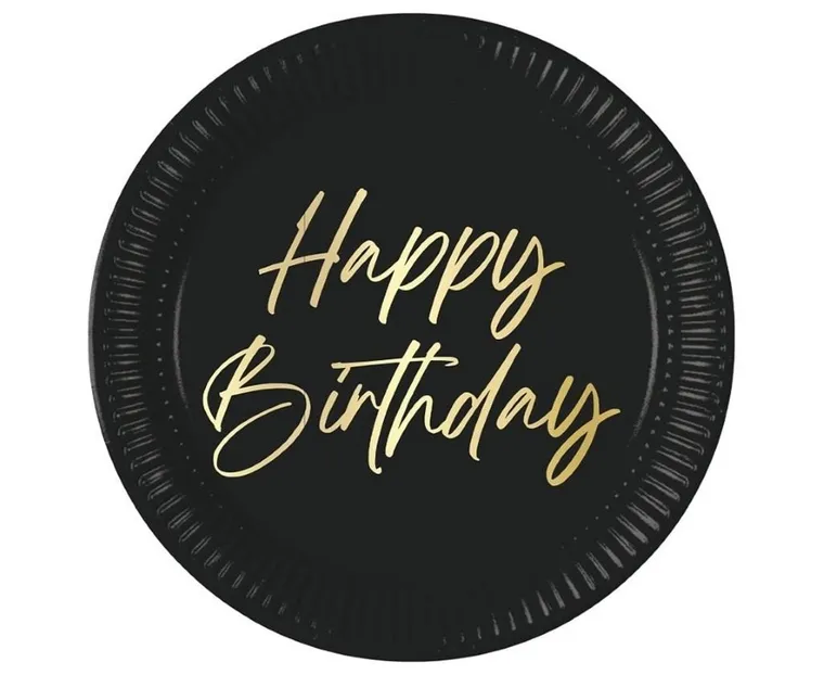 GoDan, talerzyki papierowe, Happy Birthday, 23 cm, 8 szt.