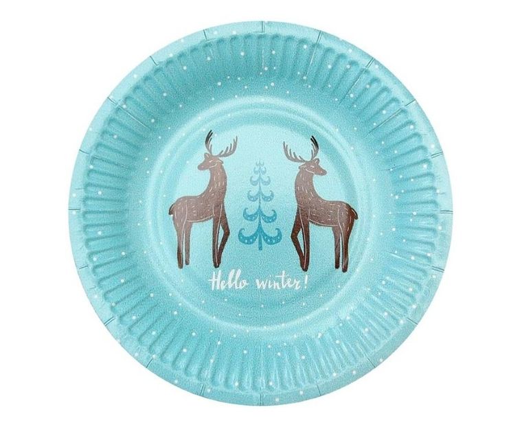 GoDan, talerzyki papierowe, Hello Winter, 18 cm, 6 szt.