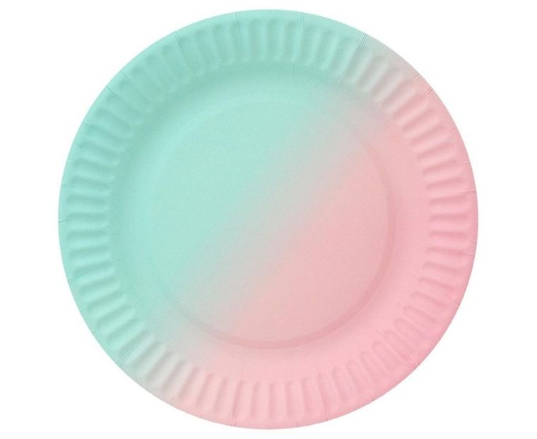 GoDan, talerzyki papierowe, ombre, 18 cm, 6 szt.