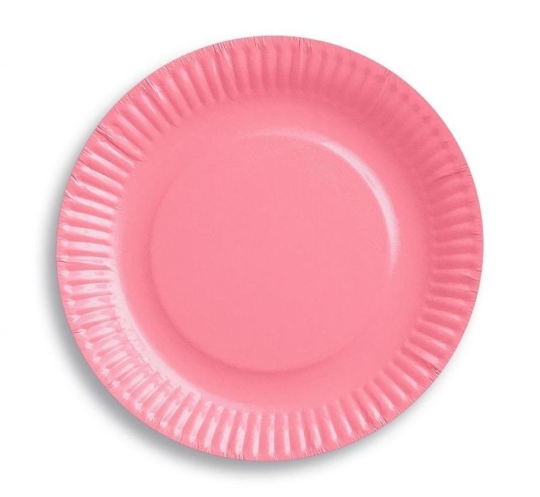 Godan, talerzyki papierowe, różowe, 18 cm, 6 szt.