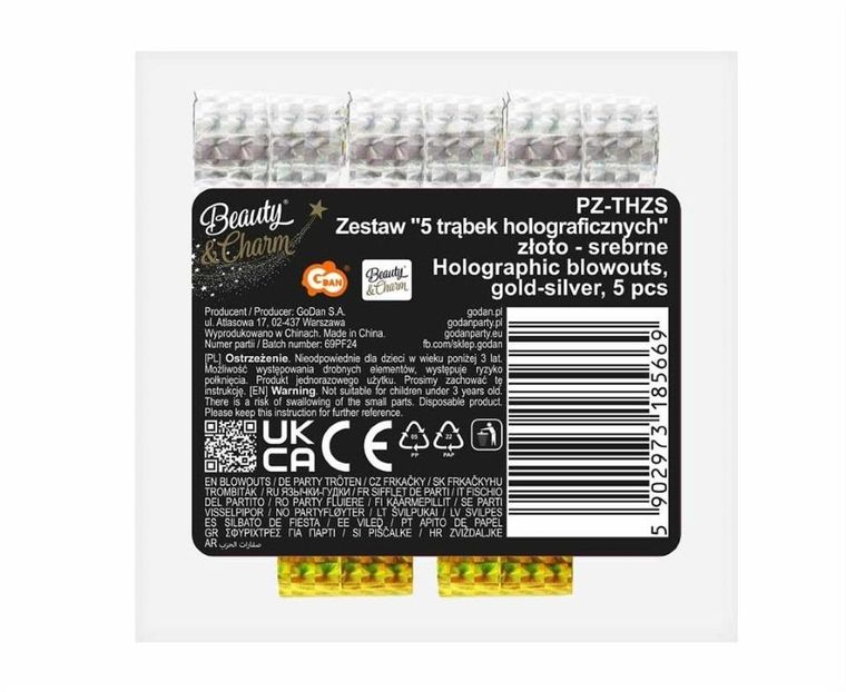 GoDan, trąbki, holograficzne, 5 szt.