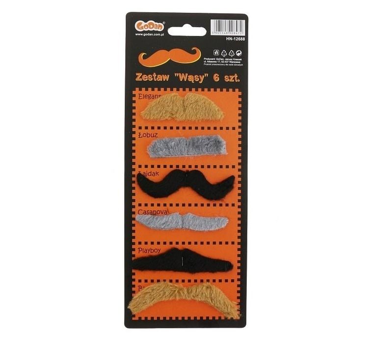 GoDan, Wąsy, zestaw, 6 szt.