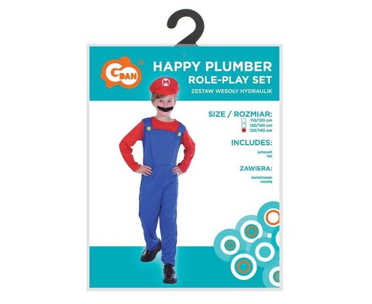 GoDan, Wesoły Hydraulik, strój dla dzieci, rozmiar 130/140 cm