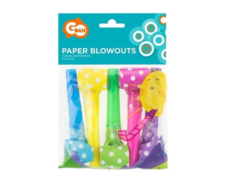 Godan, zestaw, 5 trąbek w groszki