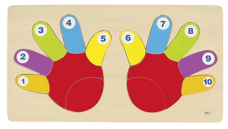 Goki, Dłonie, układanka z cyframi, 14 elementów