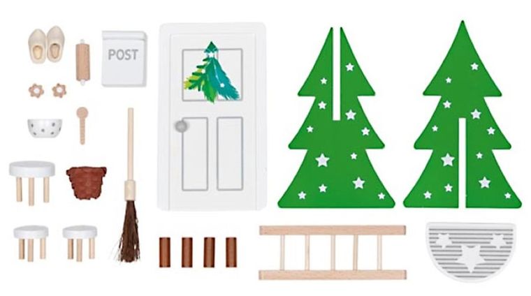 Goki, drzwi elfa, drewniane akcesoria