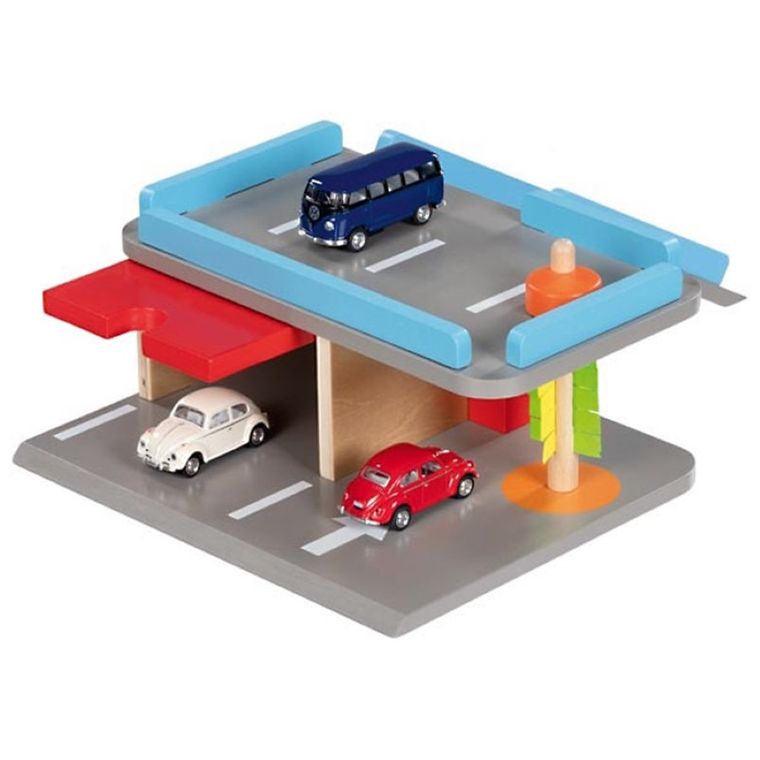 Goki, kompaktowy parking dla autek, drewniany