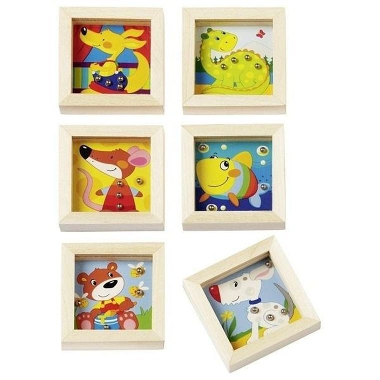 Goki, Kuleczka do dołeczka, drewniana gra zręcznościowa, kwadrat