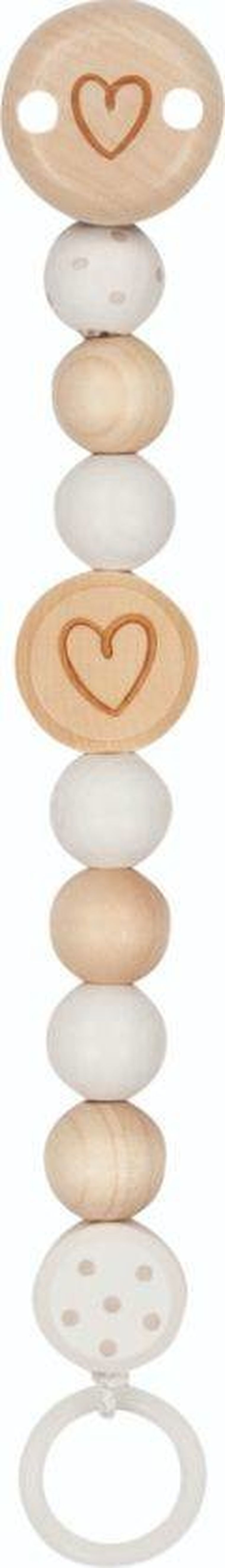 Goki, łańcuszek do smoczka, serduszko, biel baby