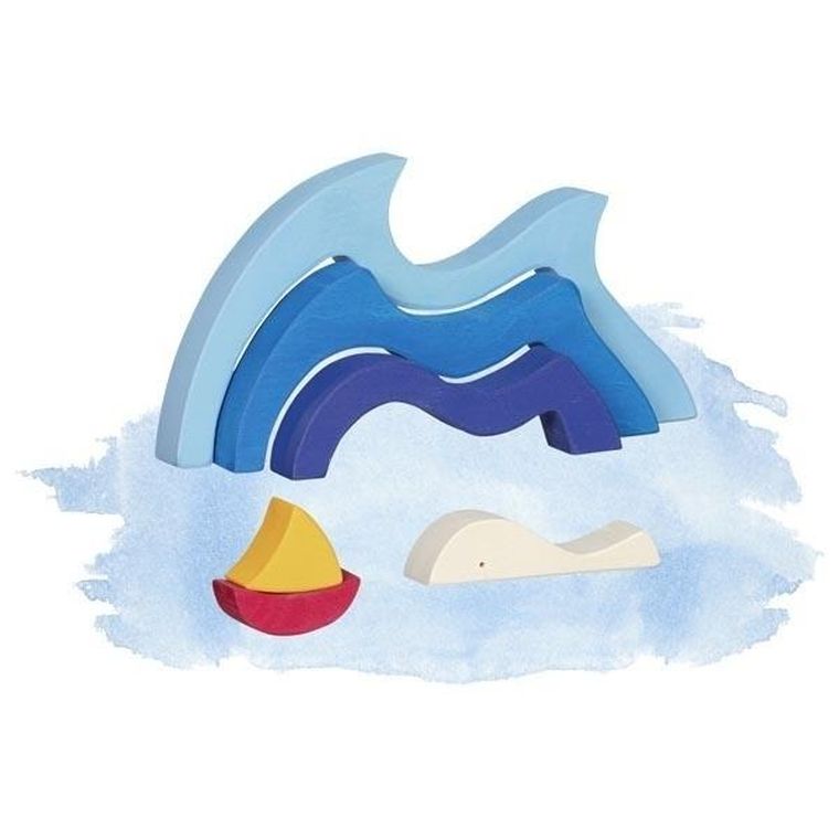 Goki, Mój mały statek na morzu, puzzle drewniane, 6 elementów