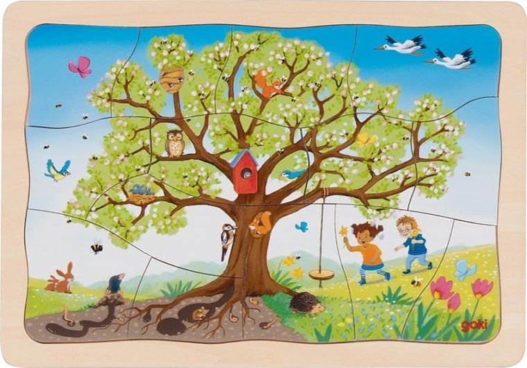 Goki, moja jabłonka, drewniana układanka