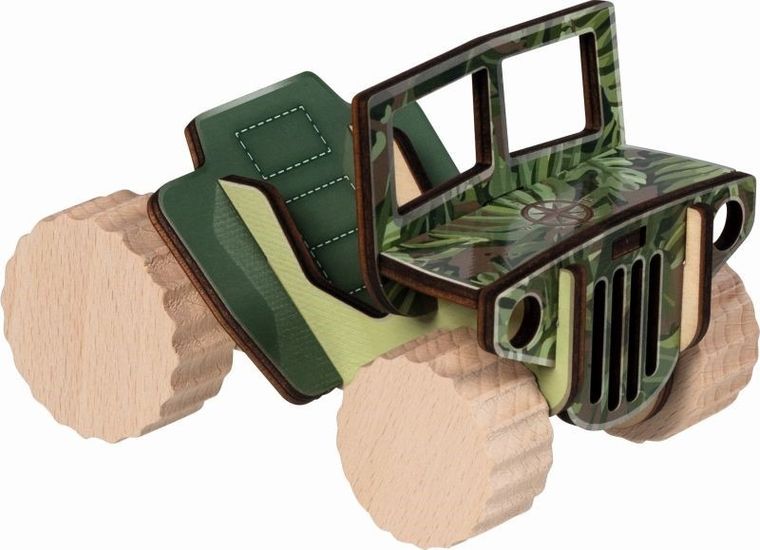 Goki, offroader, drewniany model pojazdu do składania