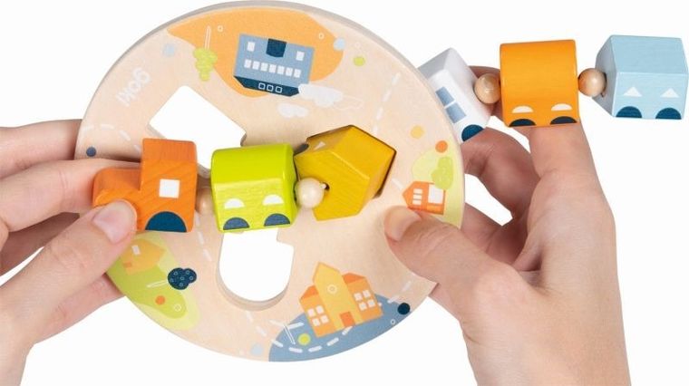 Goki, pociąg, układanka do przeciągania