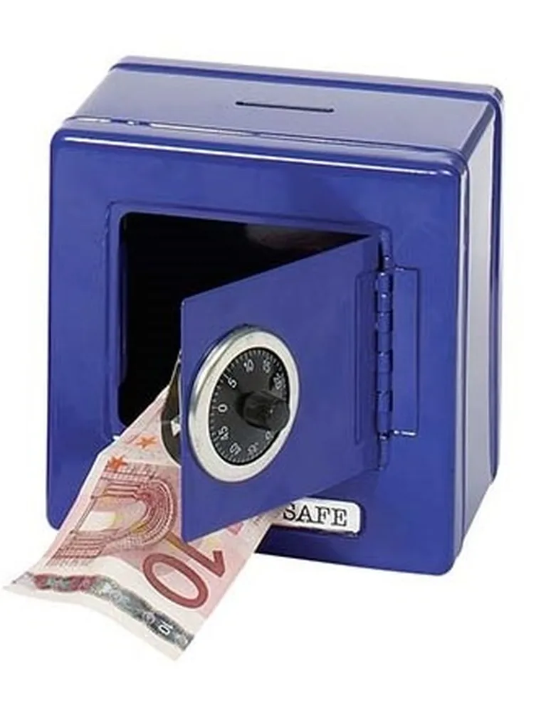 Goki, skarbonka sejf, niebieska