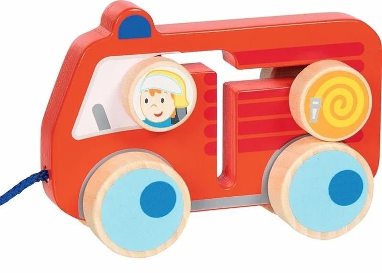 Goki, straż pożarna, drewniany wóz do ciągnięcia