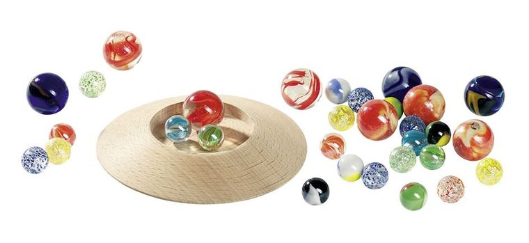 Goki, szklane kulki z talerzem do gry, 31 szt.