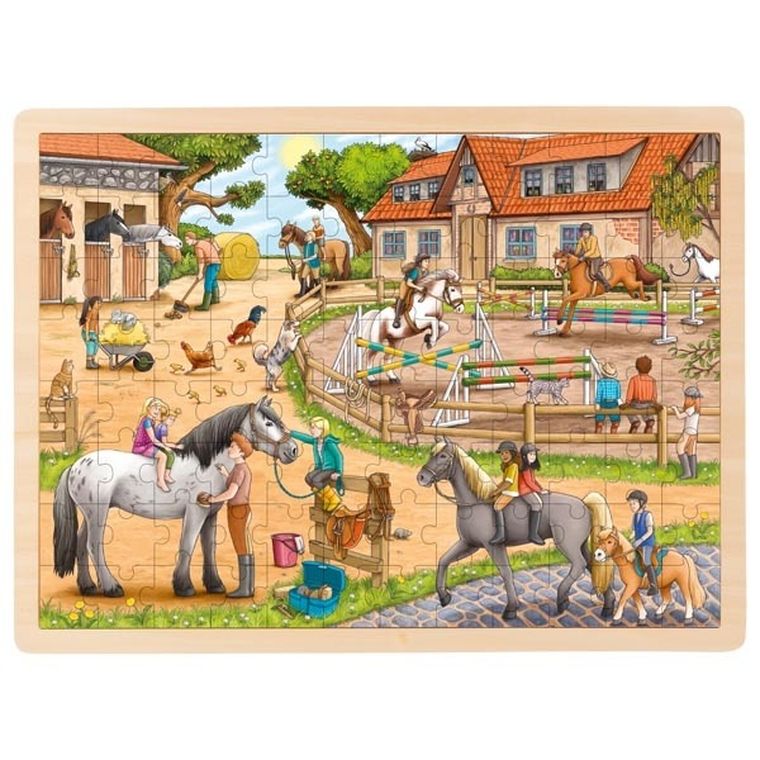Goki, Szkółka jeździecka, puzzle, 96 elementów